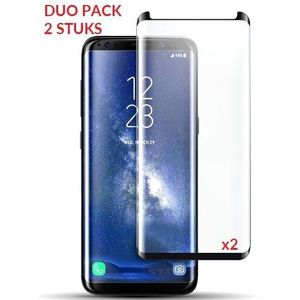 2 STUKS Galaxy S8 Case Friendly 3D Tempered Glass Screen Protector - Zilver