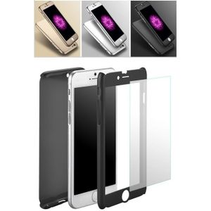 iPhone 6 Plus / 6S+ 360° Full Cover Case Hoesje incl. Tempered Glass - Zwart