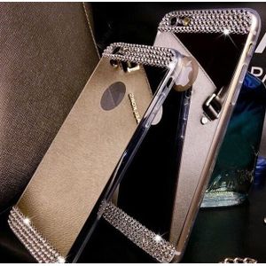 iPhone 6 / 6S Bling Spiegel Hoesje Met Strass-Steentjes - Zilver