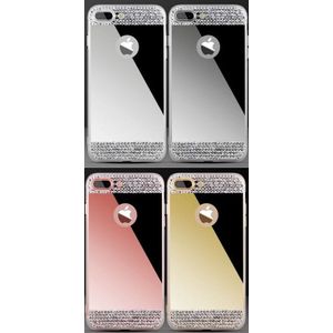 Iphone 7 Plus / 8 Plus Bling Spiegel Hoesje Met Strass-Steentjes - Rosé Goud