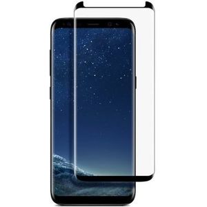 Galaxy S8 Case Friendly 3D Curved Tempered Glass Screen Protector - Zwart