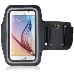 Sport Armband Hoesje Maat XL o.a. Galaxy S9/S10/S20/S21 Plus - Zilver