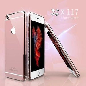 iPhone 6 / 6S Bling Hoesje Met Bergkristallen Strass-Steentjes - Paars-Goud