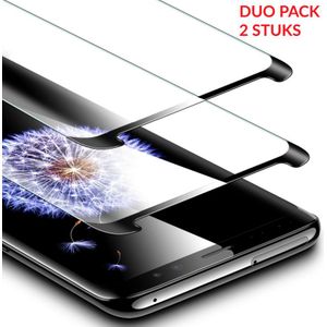 2 STUKS Galaxy S9 Plus Case Friendly 3D Tempered Glass Screen Protector - Zwart