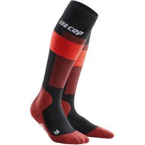 CEP - Ski Merino Compressiekousen - Rood - Geslacht: Vrouw, Kuitomtrek (centimeter): 25 - 31 cm