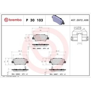 Remblokkenset, schijfrem PRIME LINE BREMBO P 30 103
