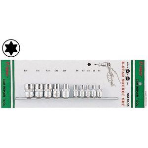 TORX dopsleutelset HANS 1/4 inch en 3/8 inch 10 Stuk (E4 - E18)