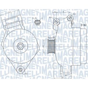 Driefasige generator MAGNETI MARELLI 063731925010