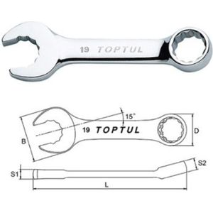 Moersleutel, steeksleutel TOPTUL 16 mm kurz