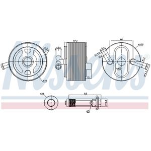 Olie radiator, motorolie NISSENS 91243