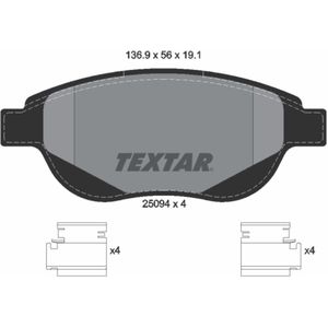 Remblokset TEXTAR 2509401, voor