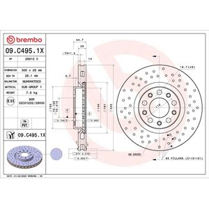 Remschijf - Xtra BREMBO 09.C495.1X