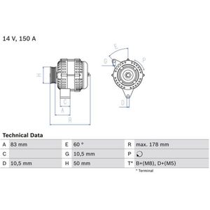 Driefasige generator BOSCH 0 986 041 520