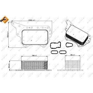 Olie radiator, motorolie  NRF 31337