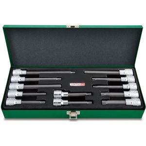 Zeskant doppenset TOPTUL 1/2 inch 12 Stuk extra lang