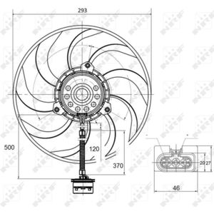 Koelventilatorwiel, motorkoeling NRF 47373