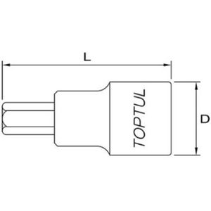 Zeskantig inzetstuk TOPTUL 1/4 inch 2.5 mm