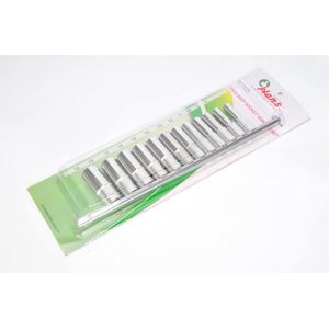 Zeskant doppenset HANS 3/8 inch 6-kant 12 Stuk (8 mm - 19 mm) lang
