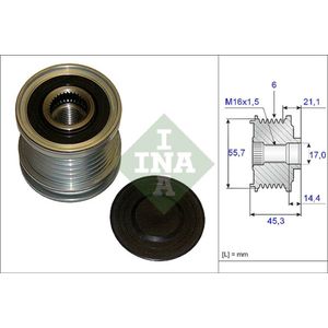 Generator vrijloop INA 535 0036 10