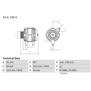 Driefasige generator BOSCH 0 986 044 410