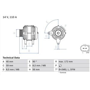 Driefasige generator BOSCH 0 986 045 330