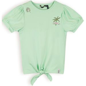 Meisjes t-shirt rib met knoop - Komy - Spring groen