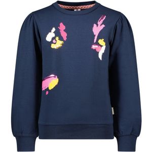 Meisjes sweater embroidery - Filou - Navy blauw
