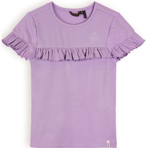 Meisjes t-shirt rib met ruffel - Kovan - Galaxy lilac