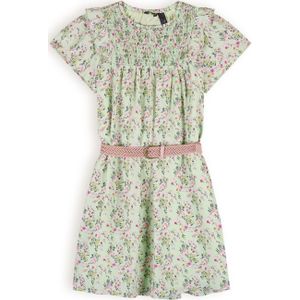 Meisjes jurk met riem floral - Maan - Spring groen