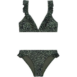 Meisjes bikini triangel - Bella - Bos groen mixed animal