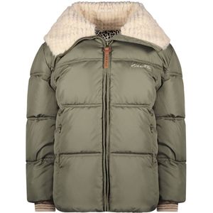 Meisjes winterjas fancy met capuchon - Amaya - Army groen