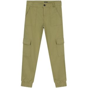 Meisjes jeans broek Cargo worker fit - Olijf groen
