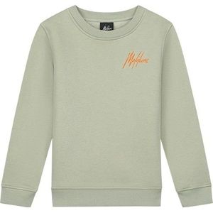 Sweater signature gestreept - Zeegras / Oranje