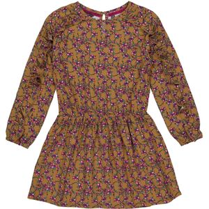 Meisjes jurk - Aafke - AOP floral amandel bruin