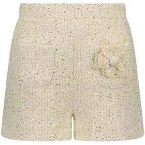 Meisjes short fancy boucle - Champagne