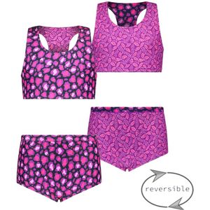 Meisjes reversibel bikini - Anniek - Active panter