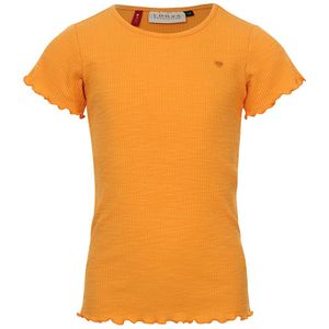Meisjes t-shirt slub rib - Oranje