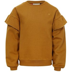 Meisjes sweater ruffel - Oker geel