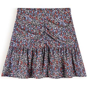 Meisjes rok bloemen - Nadine - Grijs navy blauw