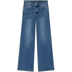 Meisjes jeans broek wide fit - Licht blauw denim