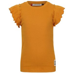 Meisjes t-shirt rib - Warm geel