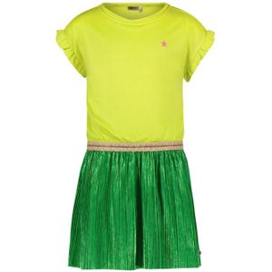 Meisjes jurk glitter metallic - Lime groen