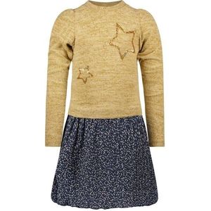 Meisjes jurk bloemen AOP - Camel