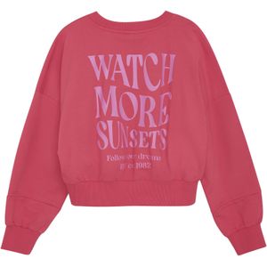 Zomer sweater meisjes - roze - loose fit - print