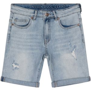 Jongens jeans short Andy damaged repaired - Licht denim
