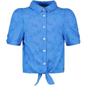 Meisjes blouse met knoop - Blauw