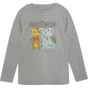 Jongens shirt Pokemon - Licht grijze melange