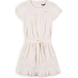 Meisjes jurk embroidery - Miron - Pearled ivoor wit