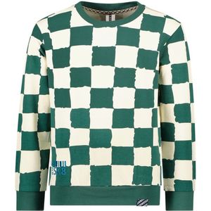 Jongens sweater - Ravi - Geruit ecru groen