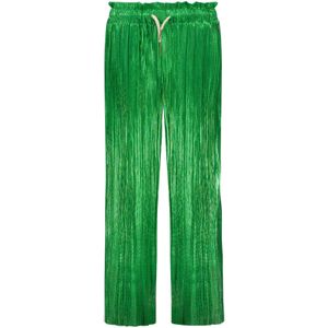 Meisjes broek metallic plisse - Groen metallic